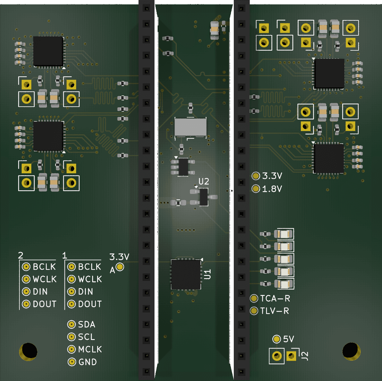 Top-side board render for DSP Rev 1.