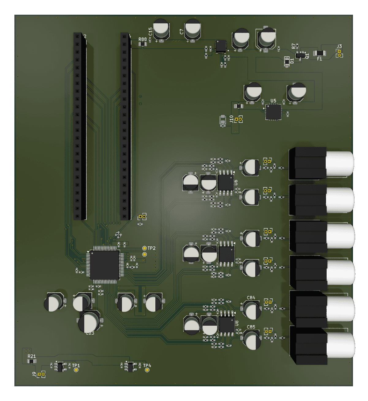 Top-side board render for DSP Rev 2.