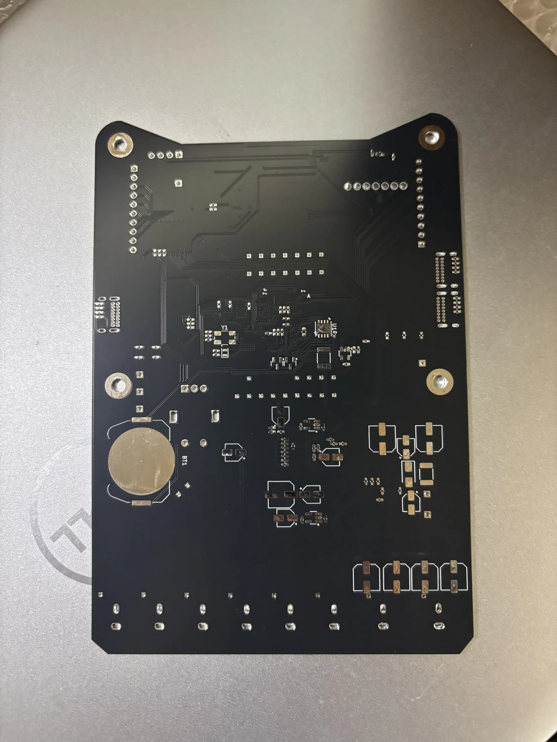 Back side of the fabricated DSP Revision 3 PCB before assembly.